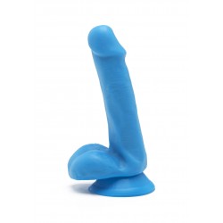 Dildo REAL Happy dick with balls 6" blue