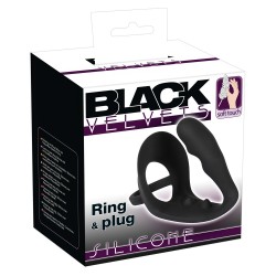 Plug analny Black Velvets Ring & plug